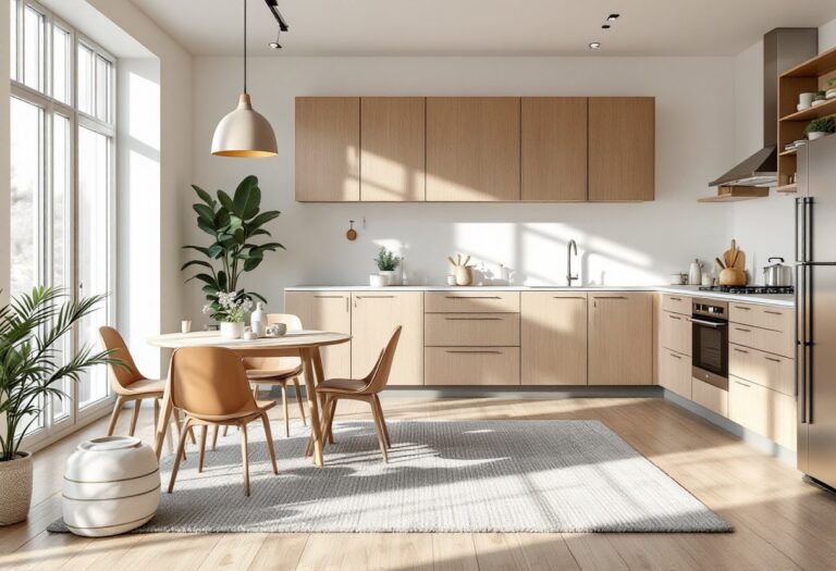 Tapis scandinave et cuisine ouverte : délimiter les espaces avec élégance