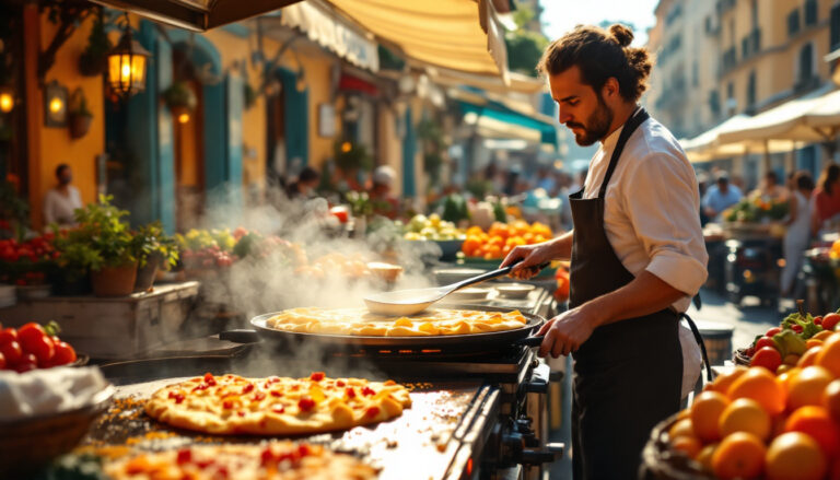 découvrez la vraie saveur de nice en dégustant une authentique socca croustillante sur le célèbre cours saleya, au cœur du vieux-nice. une expérience culinaire à ne pas manquer lors de votre visite !