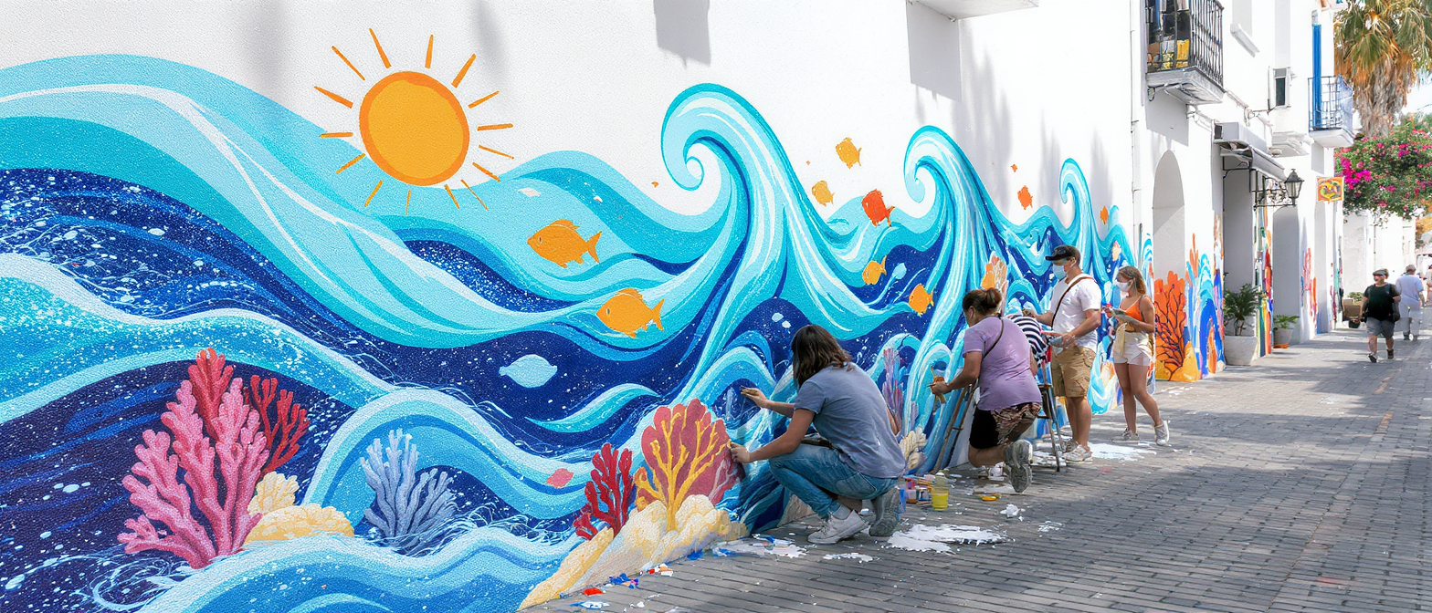 à nice, des collégiens transforment une rue en une œuvre d'art vivante pour sensibiliser à la protection de l'océan, mêlant créativité et engagement écologique.