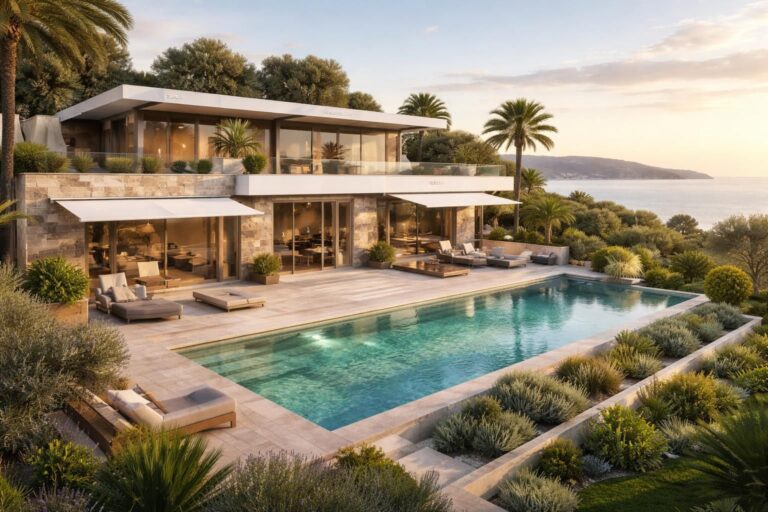 découvrez comment rénover une villa à cannes avec une terrasse tropézienne, une piscine desjoyaux et une domotique somfy pour un confort et un luxe optimaux.