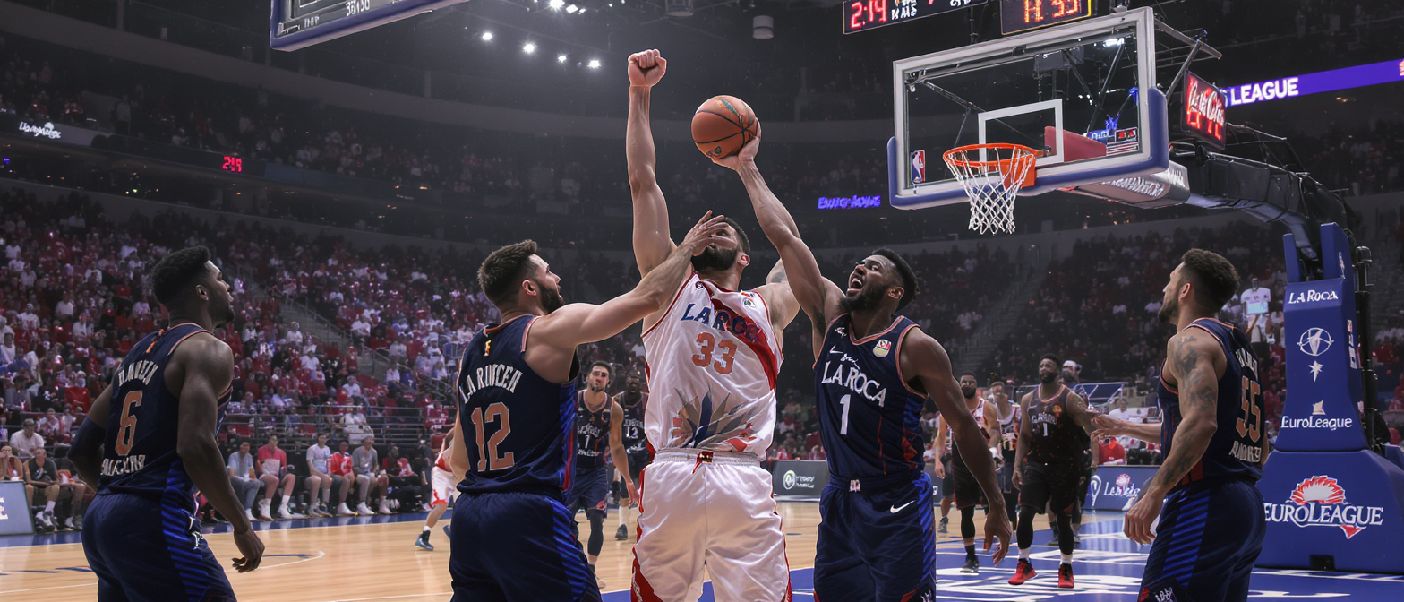 revivez la victoire intense de la roca team en euroligue, remportée à l'ultime seconde dans un match de basket palpitant et plein de suspense.