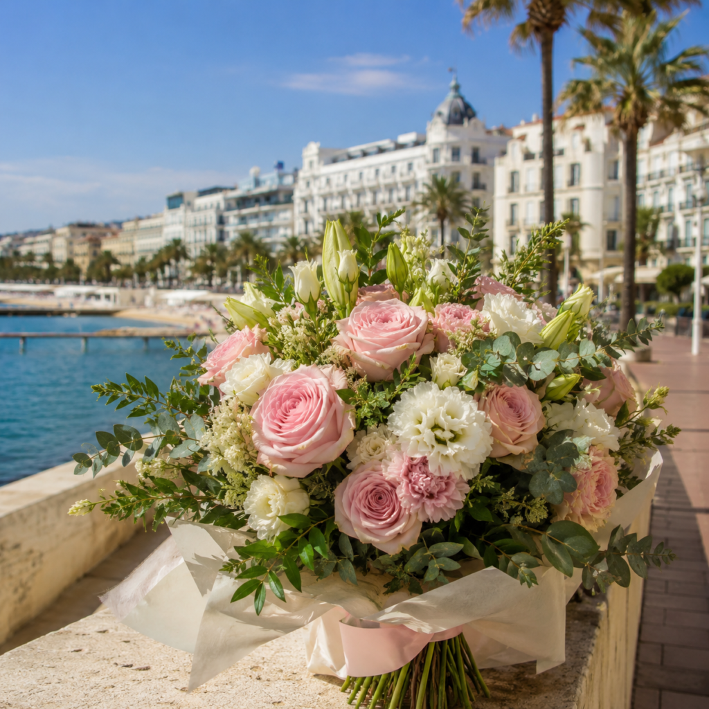 Bouquet romantique sur la promenade seaside