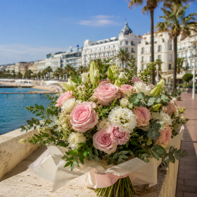 Bouquet romantique sur la promenade seaside