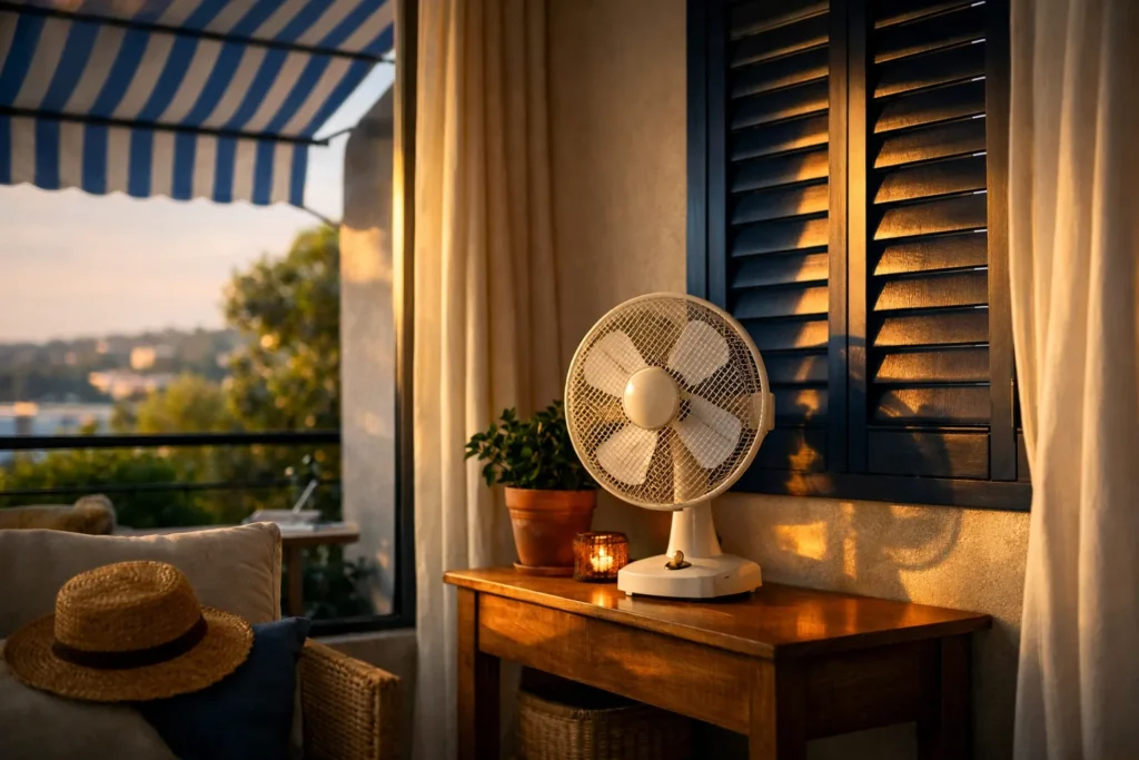 Se protéger du soleil sans clim : stores, volets et ventilation traversante