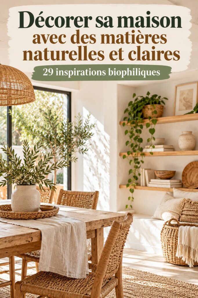 Maison décorée avec des matières naturelles claires et lumineuses