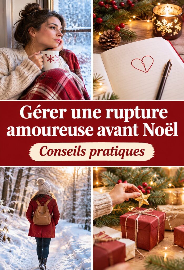 Un couple en train de discuter le visage fermé dans un décor de Noël